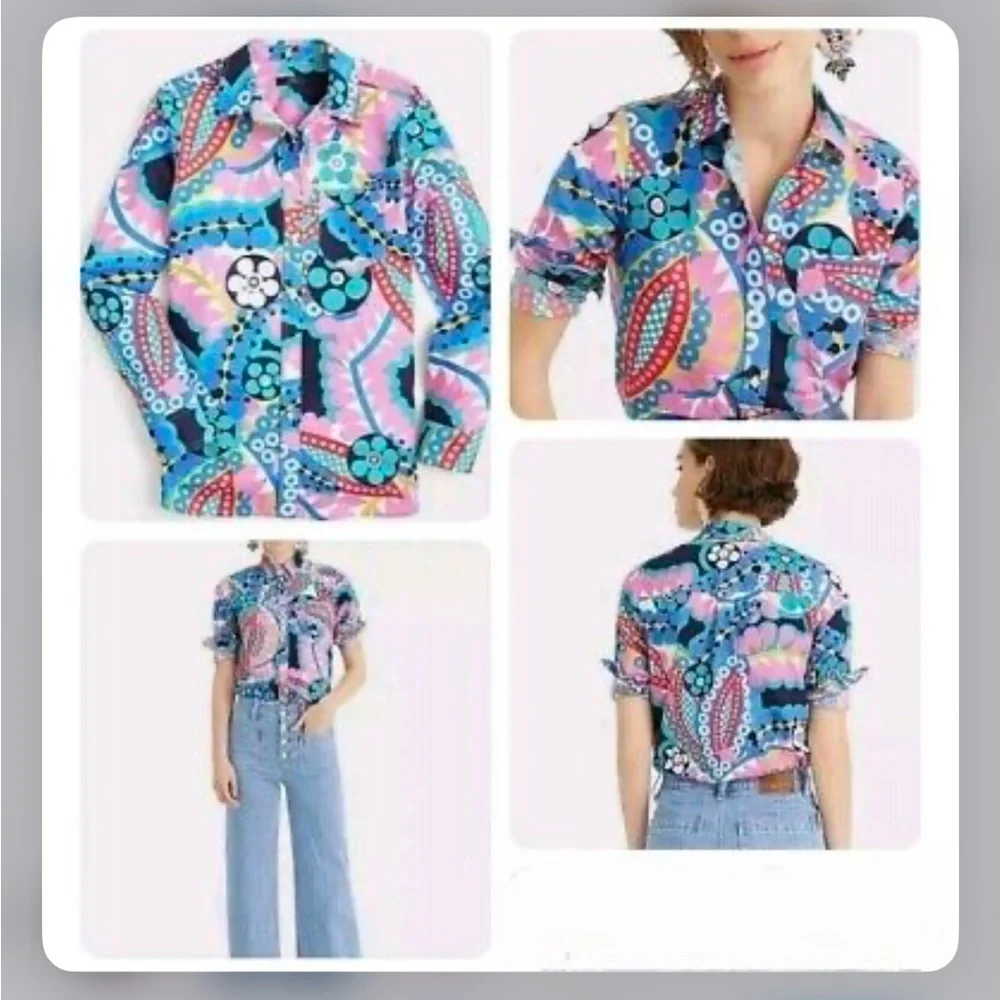J. Crew Classic Fit Boy Shirt in Ratti Kaleidoscope Floral - Picture 2 of 7